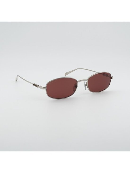 Gucci GG1940S 003 Sunglasses Silver Rectangle Frame, Red Lenses main image 10